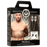 Primal Spiked Clover Nipple Clamps with Pressure Chain Silver Nipple Clamps